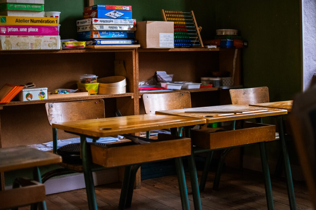 Classe de la Calandreta Ribeirona, école alternative à Langeac